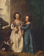 DYCK, Sir Anthony Van Portrait of Philadelphia and Elisabeth Cary fg USA oil painting reproduction